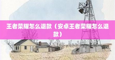 王者荣耀怎么退款（安卓王者荣耀怎么退款）