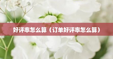 好评率怎么算（订单好评率怎么算）