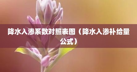 降水入渗系数对照表图（降水入渗补给量公式）