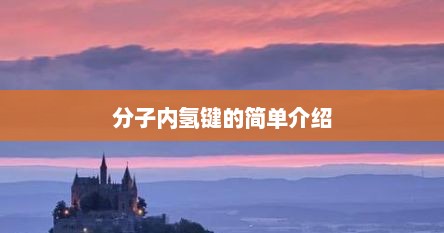 分子内氢键的简单介绍