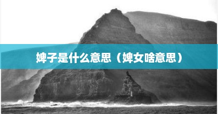 婢子是什么意思（婢女啥意思）