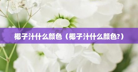 椰子汁什么颜色（椰子汁什么颜色?）