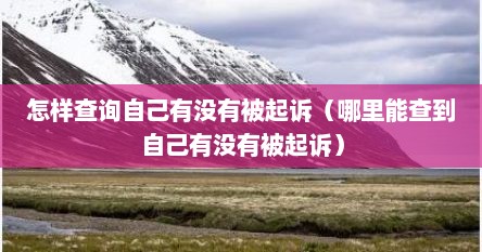 怎样查询自己有没有被起诉（哪里能查到自己有没有被起诉）