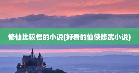 修仙比较慢的小说(好看的仙侠修武小说)