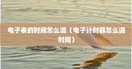 电子表的时间怎么调（电子计时器怎么调时间）