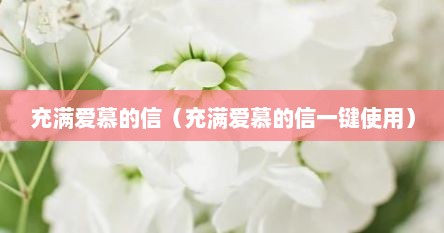 充满爱慕的信（充满爱慕的信一键使用）