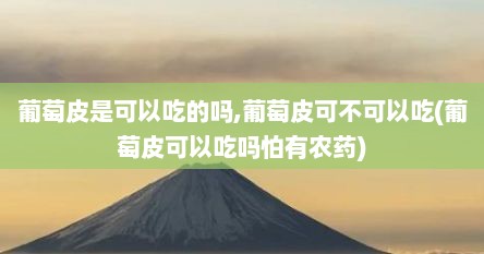 葡萄皮是可以吃的吗,葡萄皮可不可以吃(葡萄皮可以吃吗怕有农药)