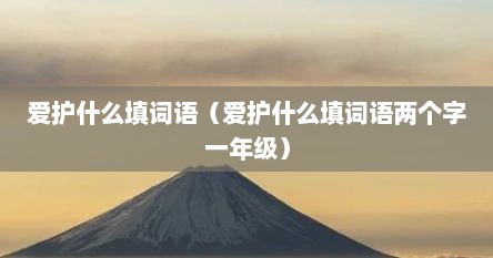 爱护什么填词语（爱护什么填词语两个字一年级）