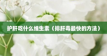 护肝吃什么维生素（排肝毒最快的方法）