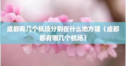 成都有几个机场分别在什么地方建（成都都有哪几个机场）