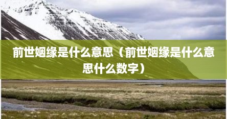 前世姻缘是什么意思（前世姻缘是什么意思什么数字）