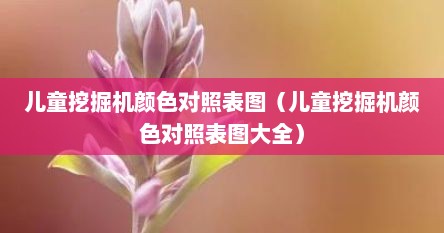儿童挖掘机颜色对照表图（儿童挖掘机颜色对照表图大全）