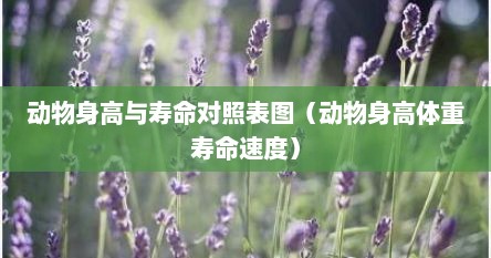 动物身高与寿命对照表图（动物身高体重寿命速度）