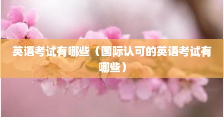 英语考试有哪些（国际认可的英语考试有哪些）
