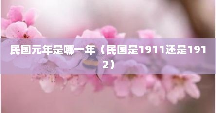 民国元年是哪一年（民国是1911还是1912）