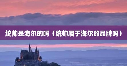 统帅是海尔的吗（统帅属于海尔的品牌吗）