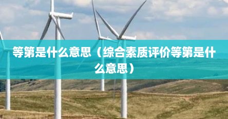 等第是什么意思（综合素质评价等第是什么意思）