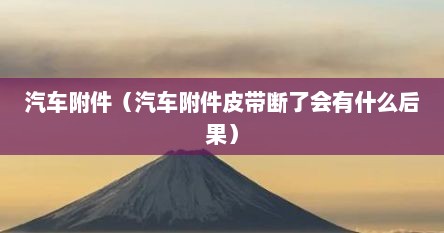 汽车附件（汽车附件皮带断了会有什么后果）