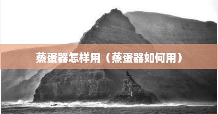 蒸蛋器怎样用（蒸蛋器如何用）