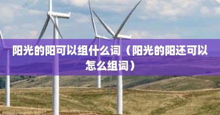 阳光的阳可以组什么词（阳光的阳还可以怎么组词）