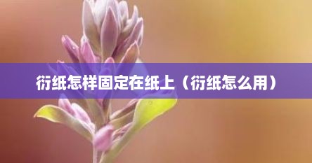 衍纸怎样固定在纸上（衍纸怎么用）
