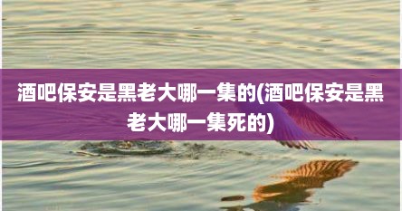 酒吧保安是黑老大哪一集的(酒吧保安是黑老大哪一集死的)