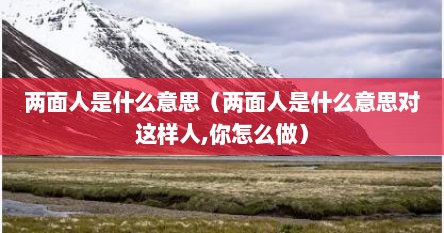 两面人是什么意思（两面人是什么意思对这样人,你怎么做）