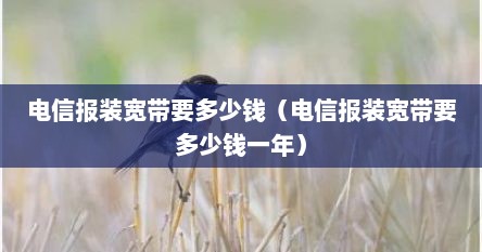 电信报装宽带要多少钱（电信报装宽带要多少钱一年）