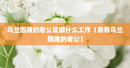 乌兰图雅的老公是做什么工作（看看乌兰图雅的老公）
