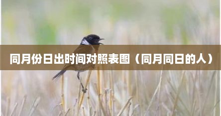 同月份日出时间对照表图（同月同日的人）
