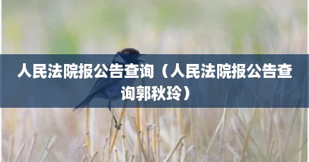 人民法院报公告查询（人民法院报公告查询郭秋玲）