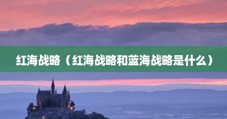 蓝海战略中的红海指什么（红海战略与蓝海战略的优缺点）