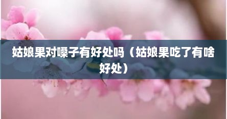 姑娘果对嗓子有好处吗（姑娘果吃了有啥好处）