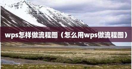 wps怎样做流程图（怎么用wps做流程图）