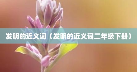 发明的近义词（发明的近义词二年级下册）