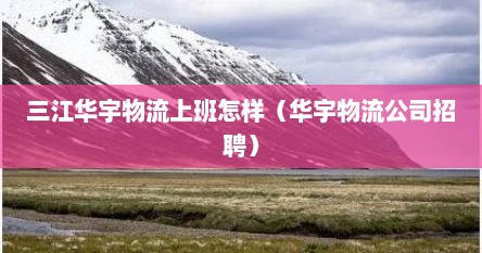 三江华宇物流上班怎样（华宇物流公司招聘）