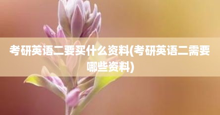 考研英语二要买什么资料(考研英语二需要哪些资料)