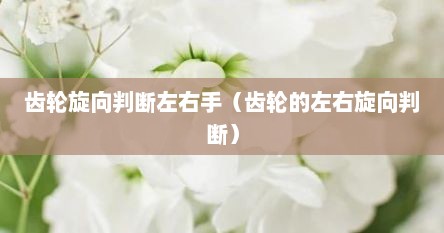 齿轮啮合旋转方向怎么判断（齿轮和蜗杆判断左右旋方法一样吗）