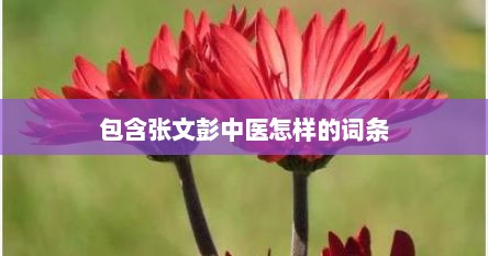 包含张文彭中医怎样的词条