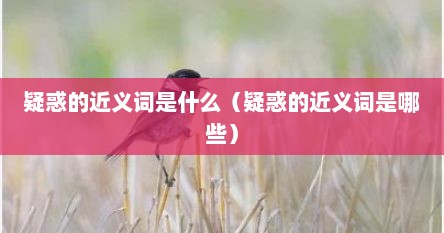 疑惑的近义词是什么（疑惑的近义词是哪些）