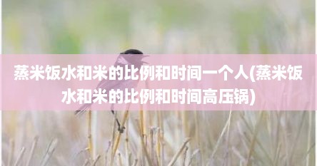 蒸米饭水和米的比例和时间一个人(蒸米饭水和米的比例和时间高压锅)