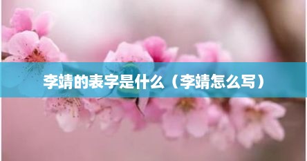 李靖的表字是什么（李靖怎么写）