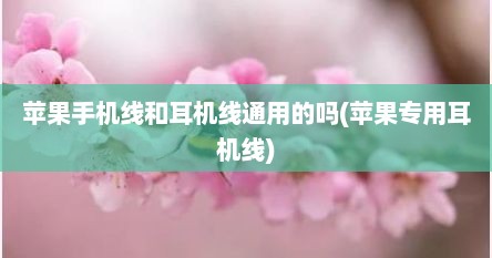 苹果手机线和耳机线通用的吗(苹果专用耳机线)