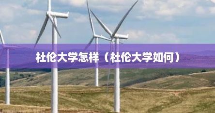 杜伦大学怎样（杜伦大学如何）
