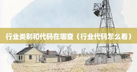 行业类别和代码在哪查（行业代码怎么看）