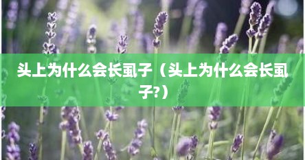 头上为什么会长虱子（头上为什么会长虱子?）