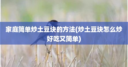 家庭简单炒土豆块的方法(炒土豆块怎么炒好吃又简单)