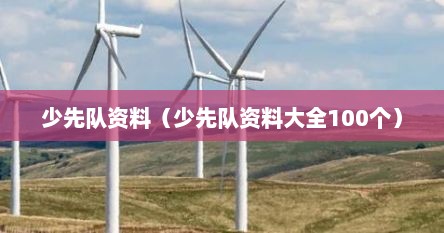 少先队资料（少先队资料大全100个）