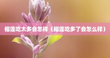 榴莲吃太多会怎样（榴莲吃多了会怎么样）