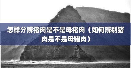 怎样分辨猪肉是不是母猪肉（如何辨别猪肉是不是母猪肉）
